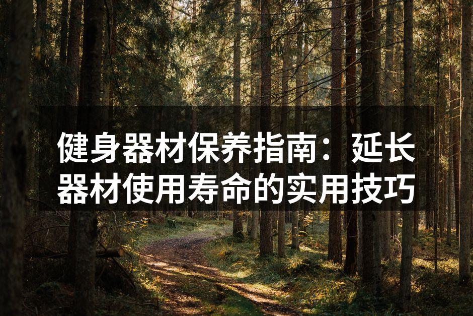 健身器材保养指南：延长器材使用寿命的实用技巧